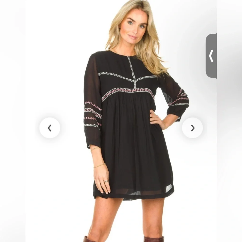 BA&SH Colombe Embroidered Mini Dress Size 6